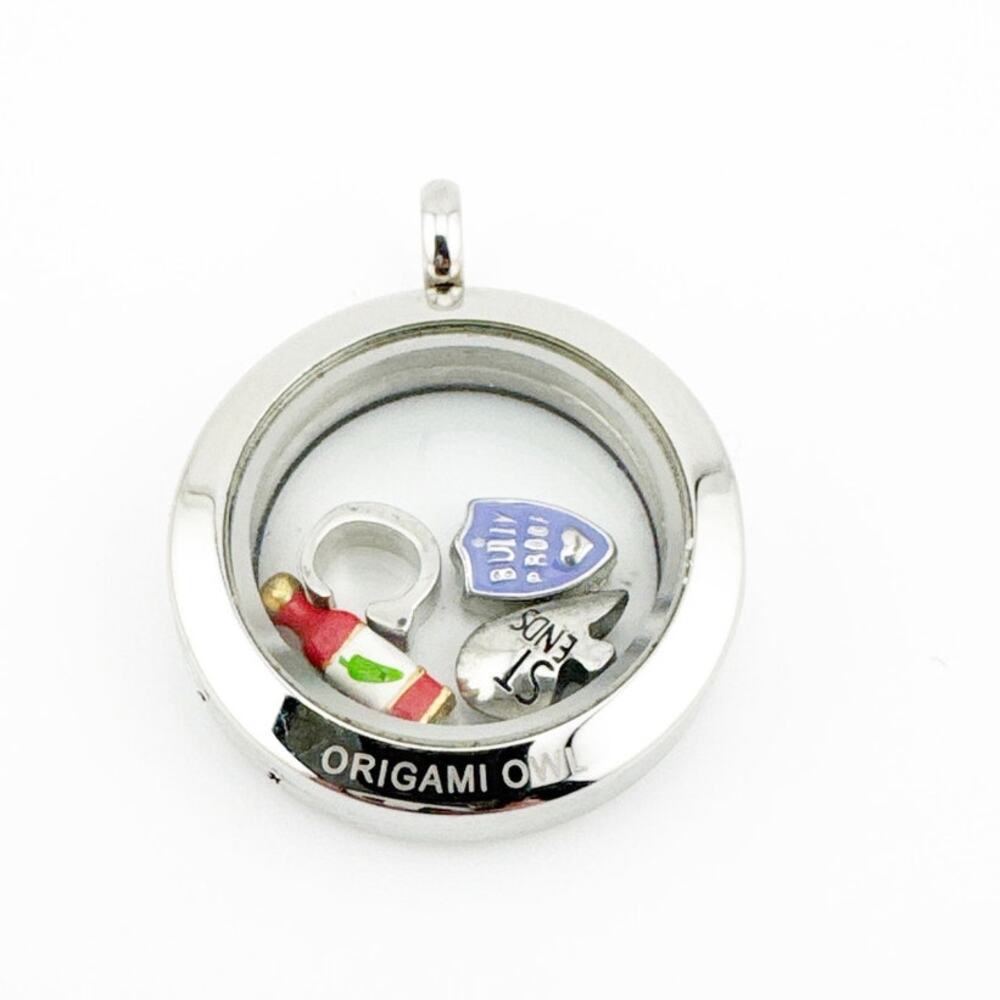 Origami Owl Living Locket Pendant Silver Rhinestone‎ Floating Charms